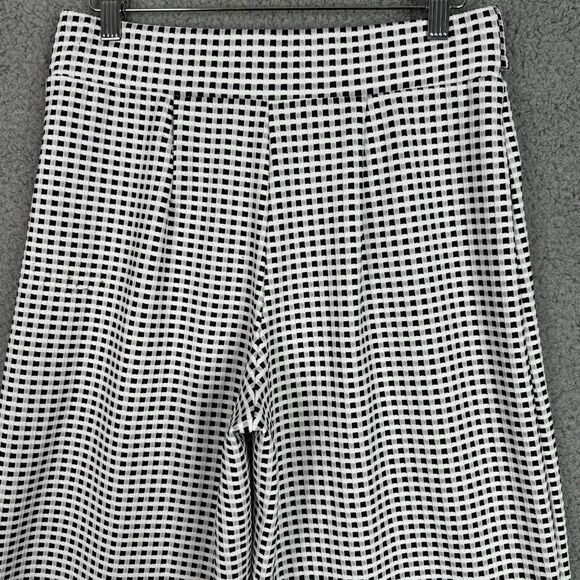 Maeve Anthropologie Wide Leg Pants Black White Check Tie Waist Women’s Small - Picture 6 of 10